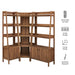 Bixby 3 Piece Corner Bookshelf Set With Wide and Narrow Bookshelves Walnut