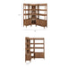 Bixby 3 Piece Corner Bookshelf Set With Wide and Narrow Bookshelves Walnut