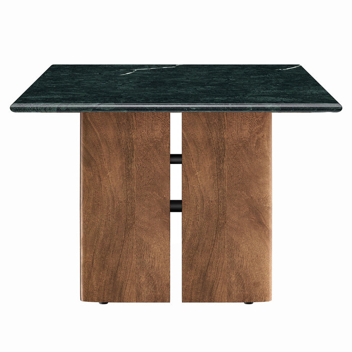 Modway Amistad Marble Coffee Table in Walnut Green Marble - angled view
