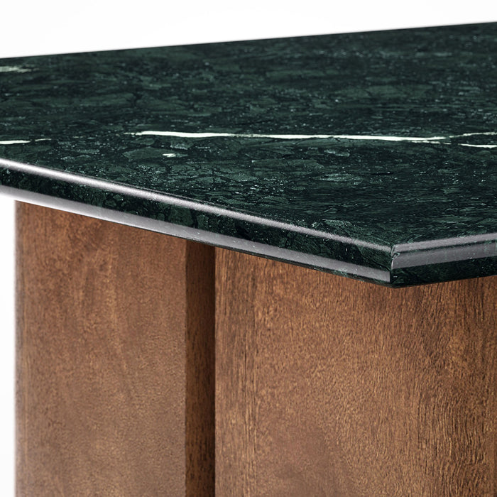 Modway Amistad Marble Coffee Table in Walnut Green Marble - detail view