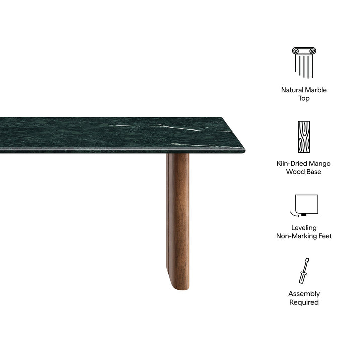 Modway Amistad Marble Coffee Table in Walnut Green Marble - dimensions and specifications