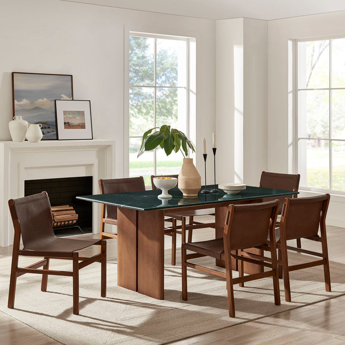 Modway Amistad 72 Inch Marble Dining Table in Walnut Green Marble - lifestyle view 10