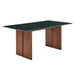 Modway Amistad 72 Inch Marble Dining Table in Walnut Green Marble - front view