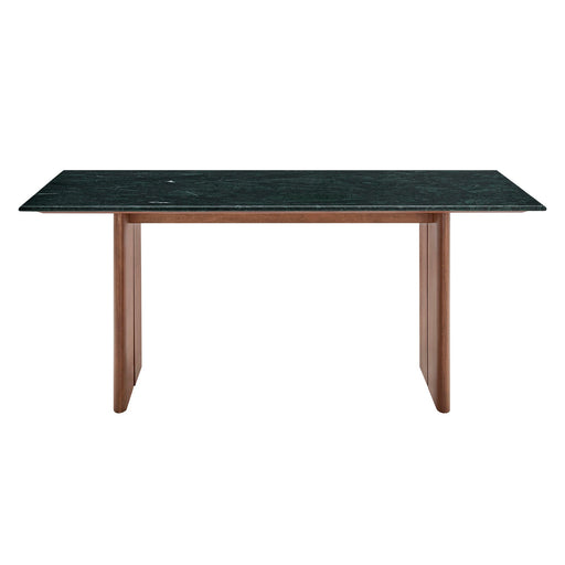 Modway Amistad 72 Inch Marble Dining Table in Walnut Green Marble - angled view