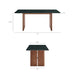 Modway Amistad 72 Inch Marble Dining Table in Walnut Green Marble - dimensions and specifications 12