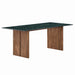 Modway Amistad 86 Inch Marble Dining Table in Walnut Green Marble - front view