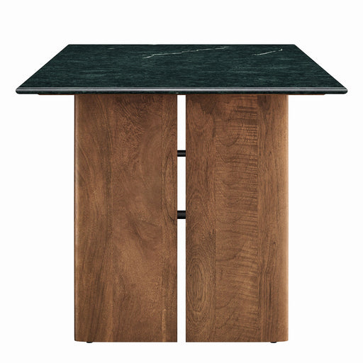 Modway Amistad 86 Inch Marble Dining Table in Walnut Green Marble - angled view