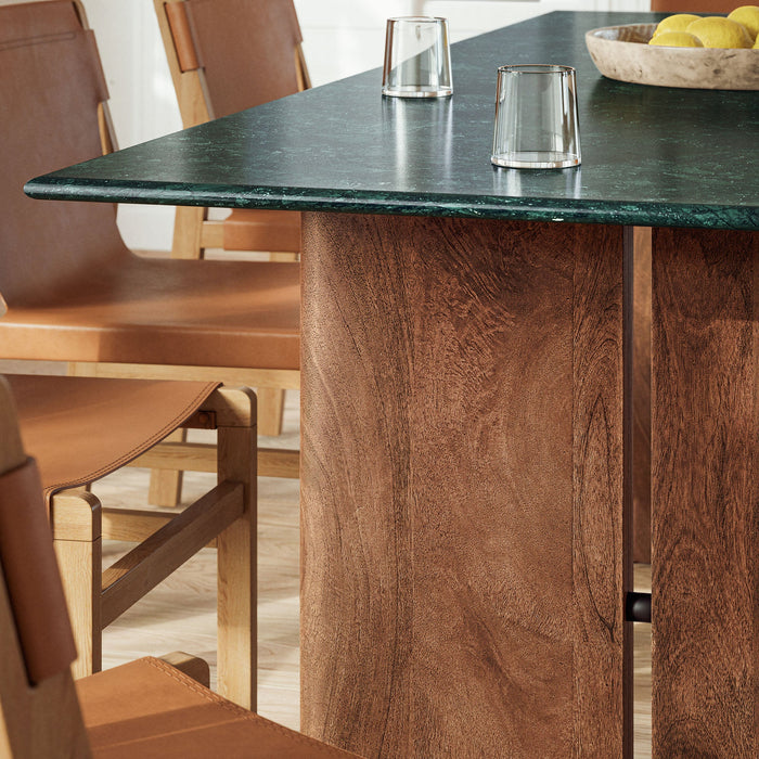 Modway Amistad 86 Inch Marble Dining Table in Walnut Green Marble - lifestyle view 9