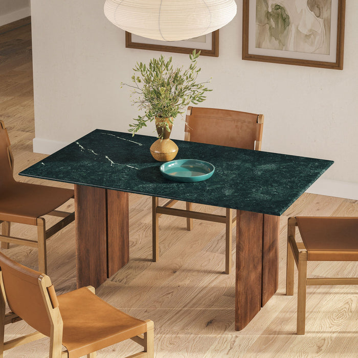 Modway Amistad 60 Inch Marble Dining Table in Walnut Green Marble - lifestyle view 10