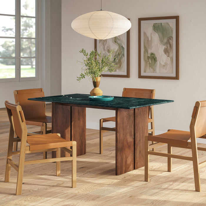 Modway Amistad 60 Inch Marble Dining Table in Walnut Green Marble - lifestyle view 11