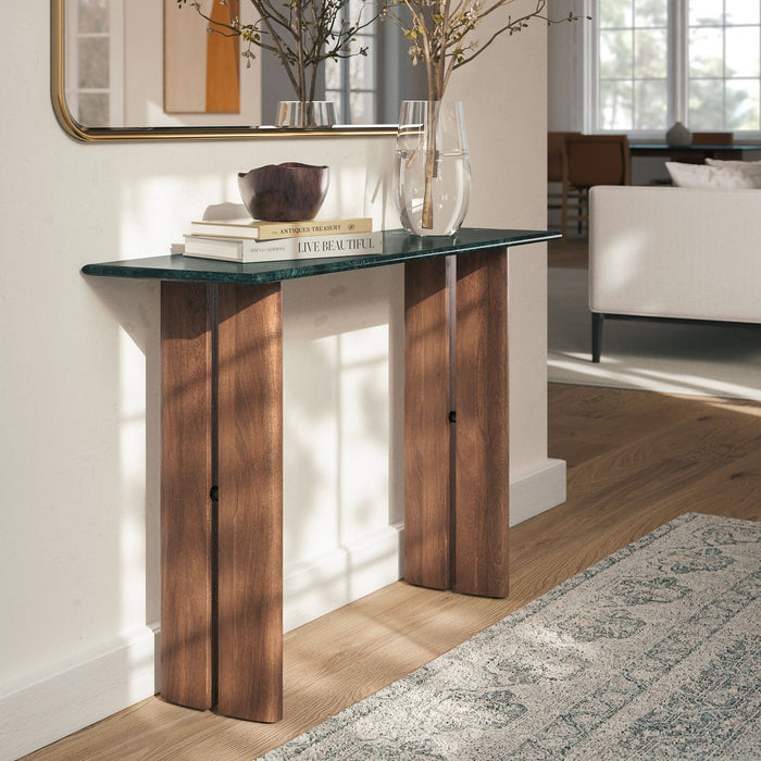Modway Amistad 46 Inch Marble Console Table in Walnut Green Marble - lifestyle view 10