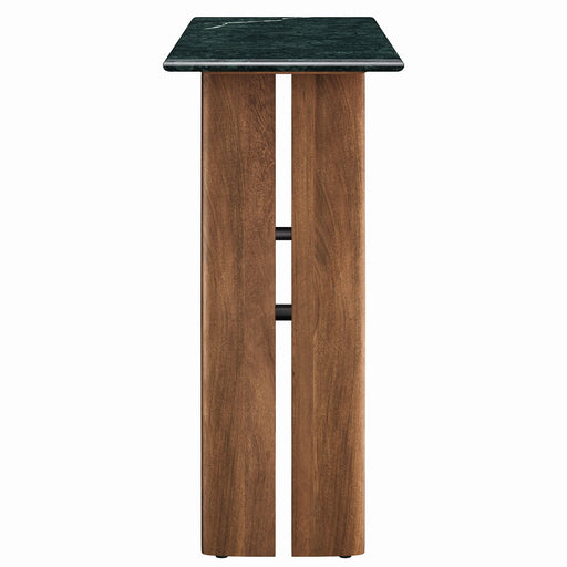 Modway Amistad 46 Inch Marble Console Table in Walnut Green Marble - angled view