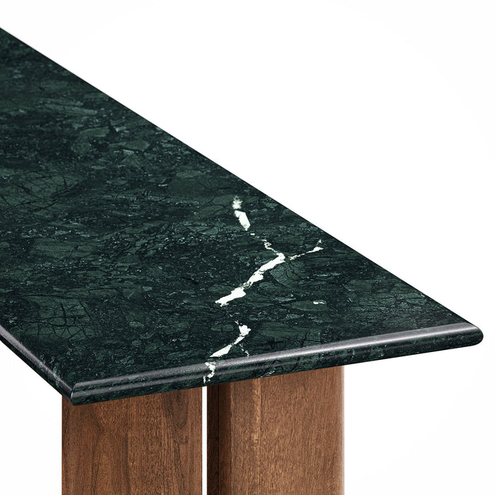 Modway Amistad 46 Inch Marble Console Table in Walnut Green Marble - detail view