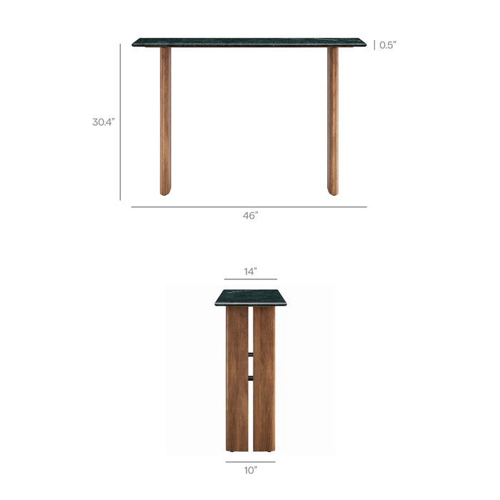Modway Amistad 46 Inch Marble Console Table in Walnut Green Marble - dimensions and specifications 12