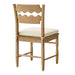 Jax Oak Wood Dining Chair With Wavy Razor Back and Cushion Weathered Oak Linen