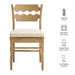 Jax Oak Wood Dining Chair With Wavy Razor Back and Cushion Weathered Oak Linen