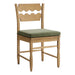 Jax Oak Wood Dining Chair With Wavy Razor Back and Cushion Weathered Oak Sage