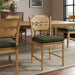 Jax Oak Wood Dining Chair With Wavy Razor Back and Cushion Weathered Oak Sage
