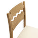 Jax Oak Wood Counter Stool With Wavy Razor Back and Cushion Weathered Oak Linen