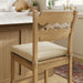 Jax Oak Wood Counter Stool With Wavy Razor Back and Cushion Weathered Oak Linen