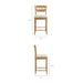 Jax Oak Wood Counter Stool With Wavy Razor Back and Cushion Weathered Oak Linen
