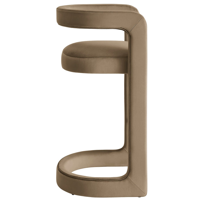 Winslow Performance Velvet Bar Stool Set of 2 Taupe
