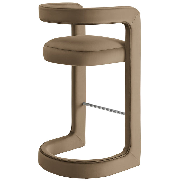 Winslow Performance Velvet Bar Stool Set of 2 Taupe