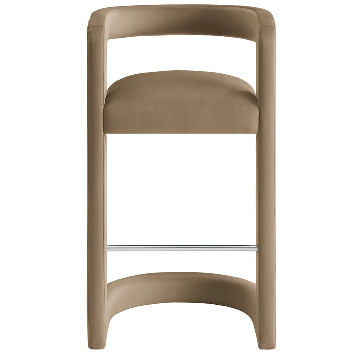 Winslow Performance Velvet Bar Stool Set of 2 Taupe