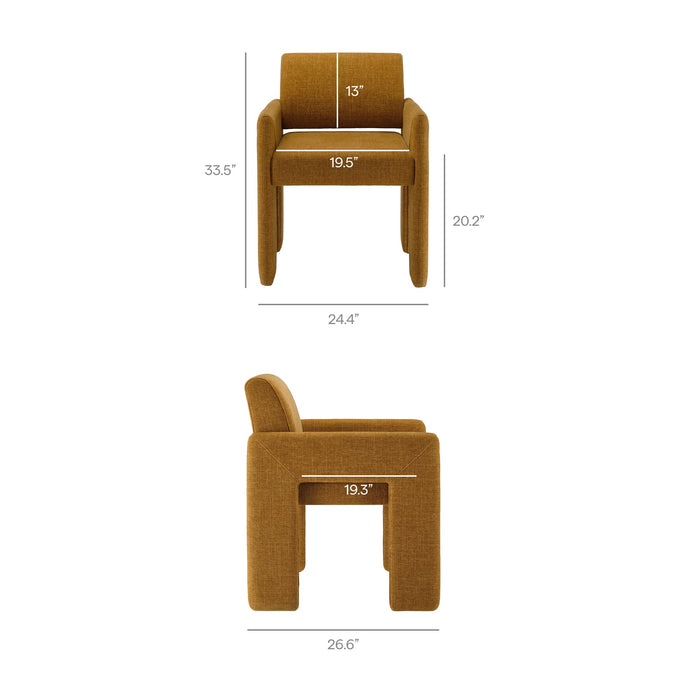 Daven Fabric Upholstered Dining Chair Copper