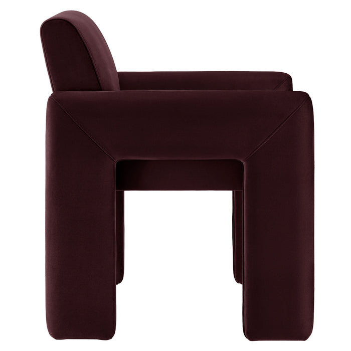 Daven Stain-Resistant Performance Velvet Dining Armchair Mulberry