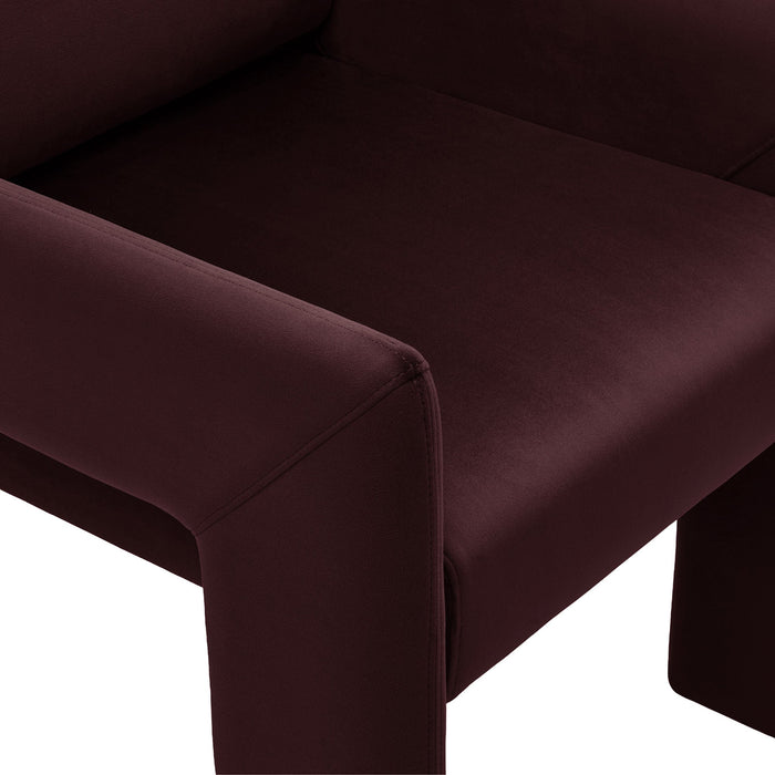 Daven Stain-Resistant Performance Velvet Dining Armchair Mulberry