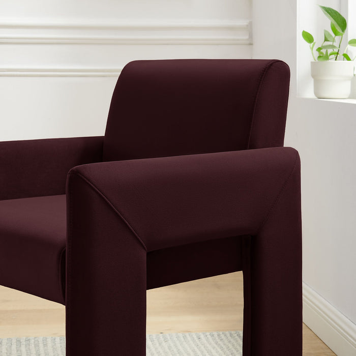 Daven Stain-Resistant Performance Velvet Dining Armchair Mulberry