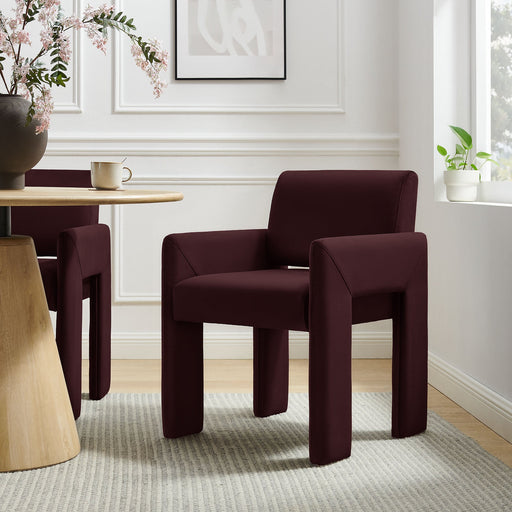 Daven Stain-Resistant Performance Velvet Dining Armchair Mulberry
