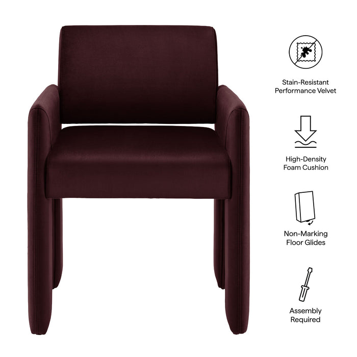 Daven Stain-Resistant Performance Velvet Dining Armchair Mulberry