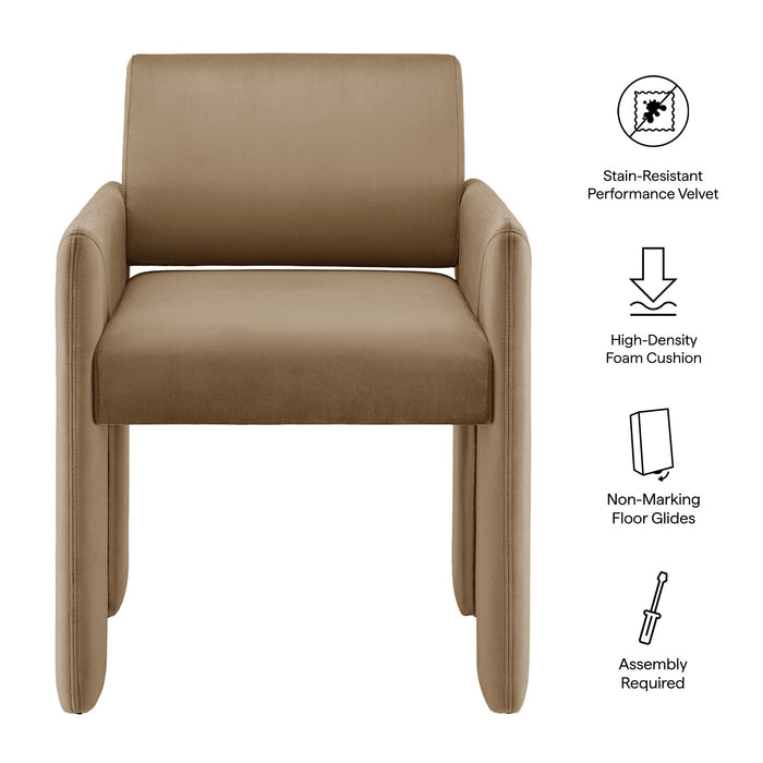 Daven Stain-Resistant Performance Velvet Dining Armchair Taupe