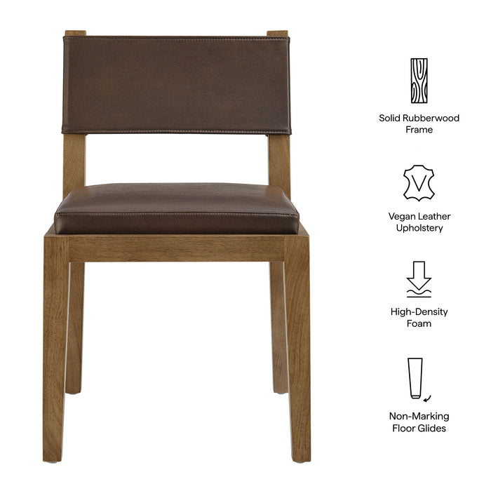 Calder Vegan Leather Dining Side Chair Espresso