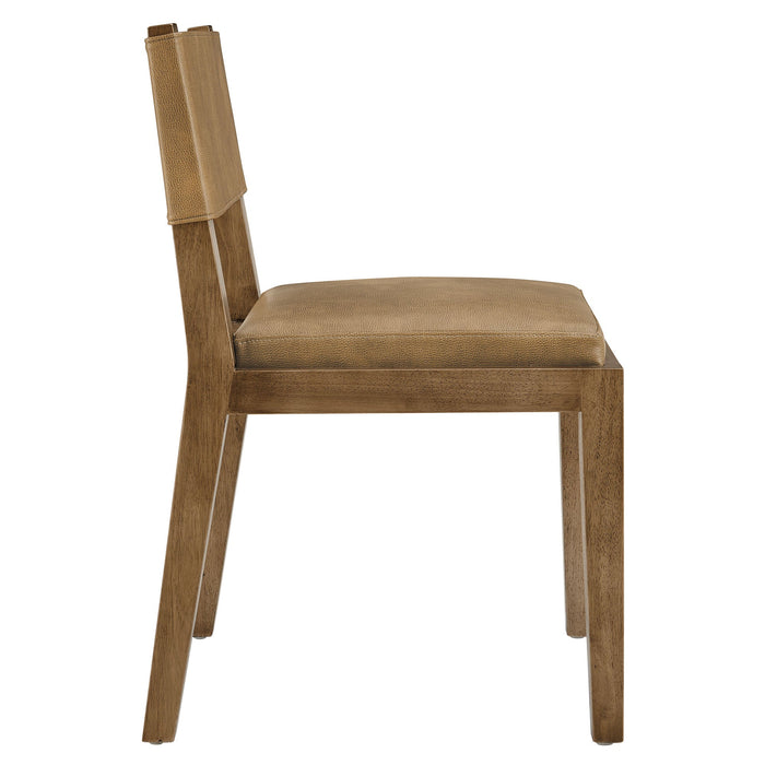 Calder Vegan Leather Dining Side Chair Toast