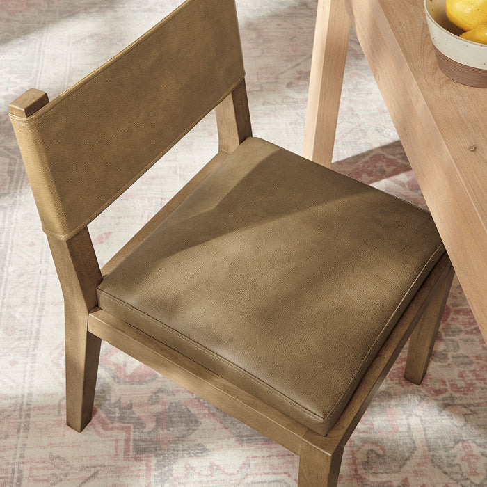 Calder Vegan Leather Dining Side Chair Toast