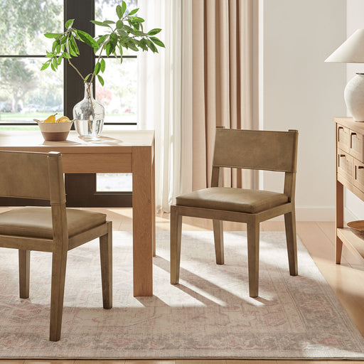 Calder Vegan Leather Dining Side Chair Toast