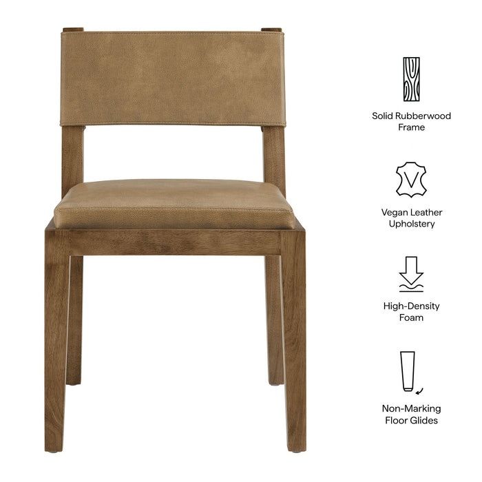 Calder Vegan Leather Dining Side Chair Toast