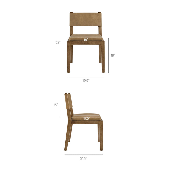 Calder Vegan Leather Dining Side Chair Toast