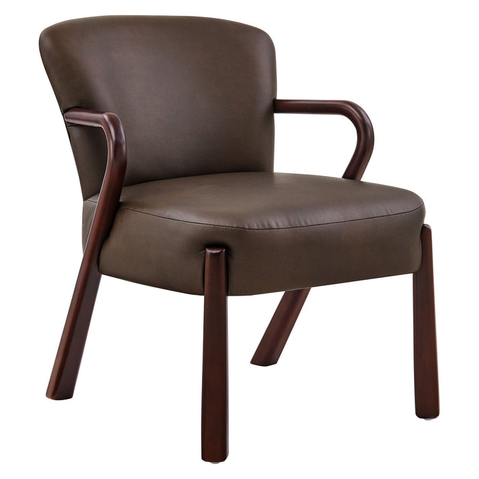 Arden Faux Leather Upholstered Accent Armchair Espresso