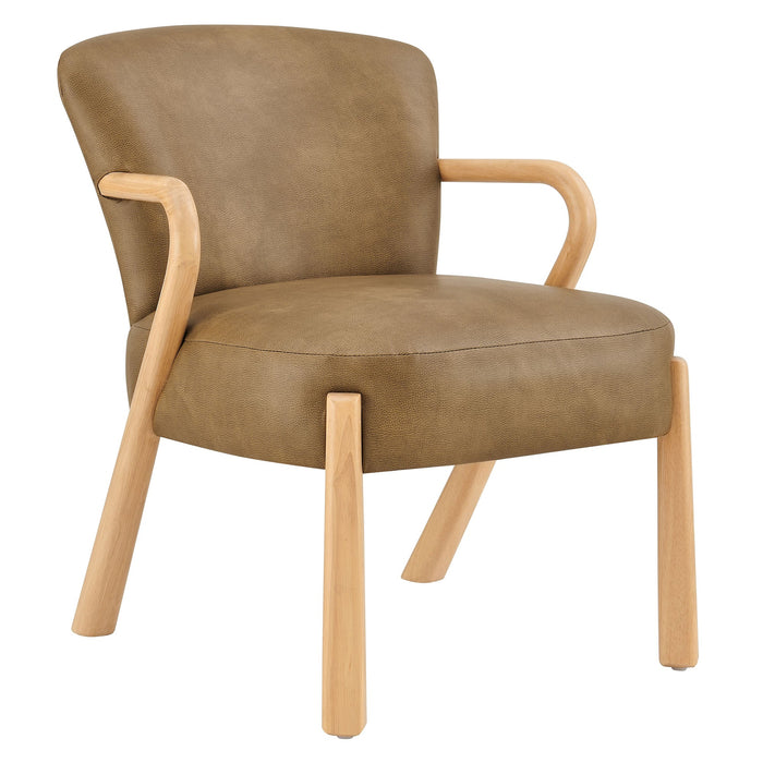 Arden Faux Leather Upholstered Accent Armchair Toast