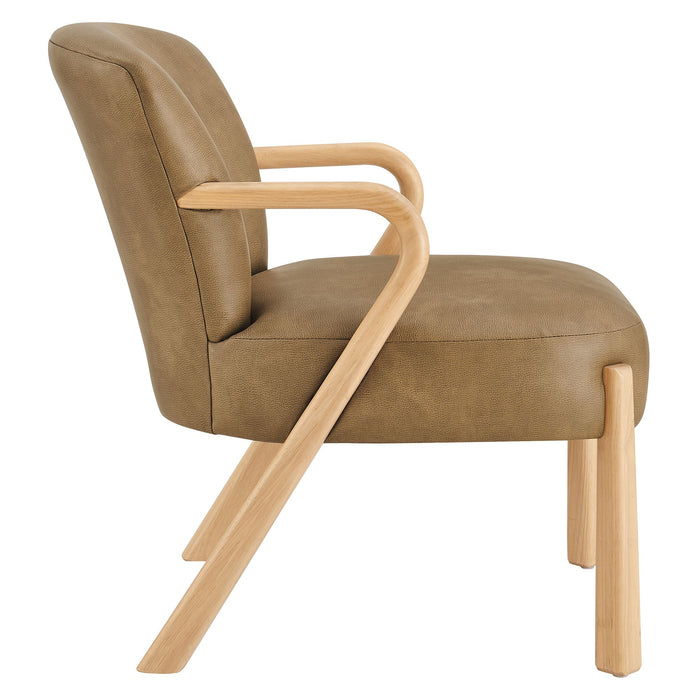 Arden Faux Leather Upholstered Accent Armchair Toast