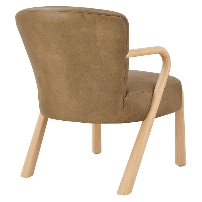 Arden Faux Leather Upholstered Accent Armchair Toast