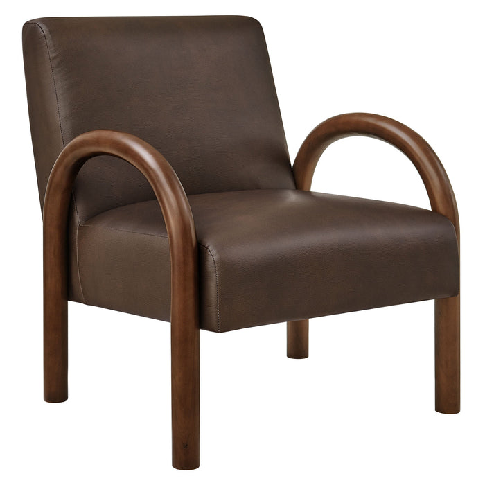 Lunet Faux Leather Upholstered Accent Chair Espresso