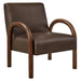 Lunet Faux Leather Upholstered Accent Chair Espresso