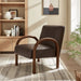 Lunet Faux Leather Upholstered Accent Chair Espresso