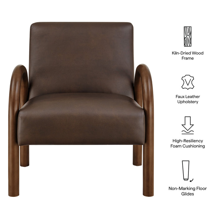 Lunet Faux Leather Upholstered Accent Chair Espresso