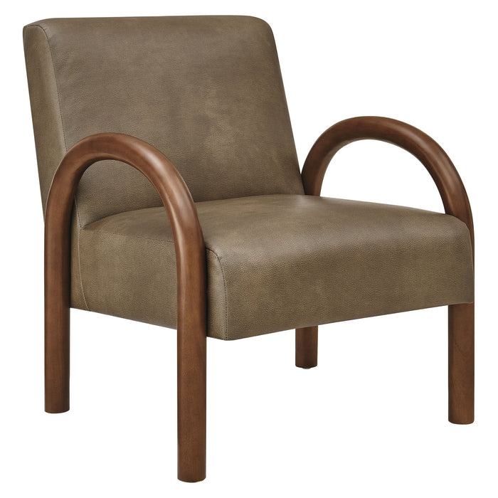Lunet Faux Leather Upholstered Accent Chair Mushroom